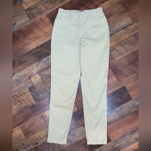 Jodhpur Green And White Gingham High Waisted Stretchy Slim Pants